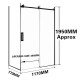 1170*770*1950mm Black Frameless Shower Door & Return Panel 1170*770*1950mm Black Frameless Shower Door & Return Panel